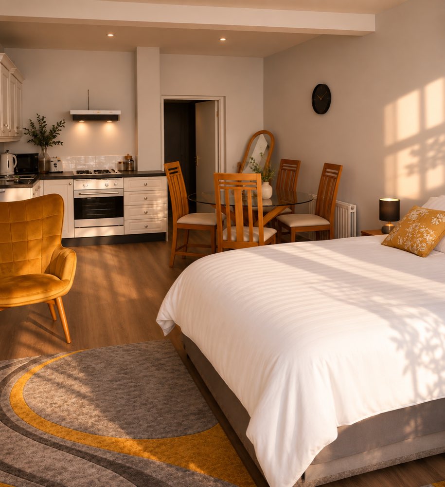 Bedroom and living space